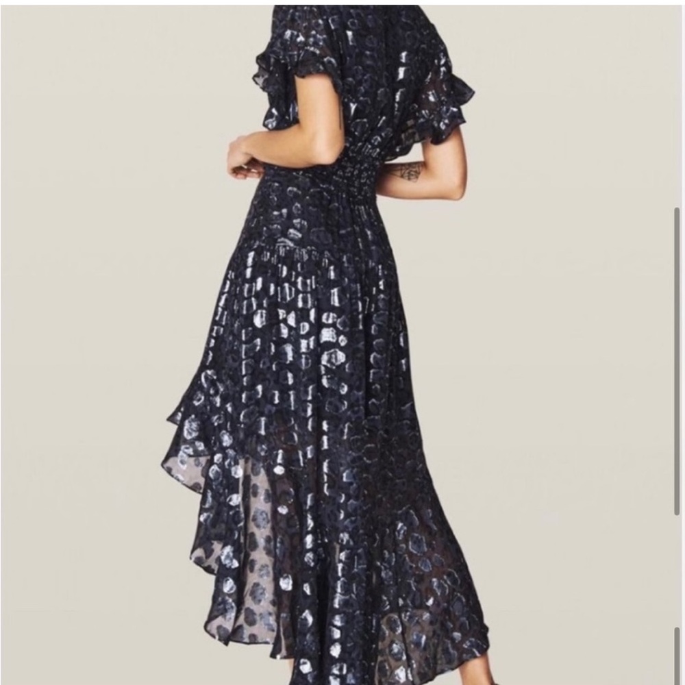 NWT BA&SH Grace Metallic Jacquard Dress Size Small - Picture 2 of 15